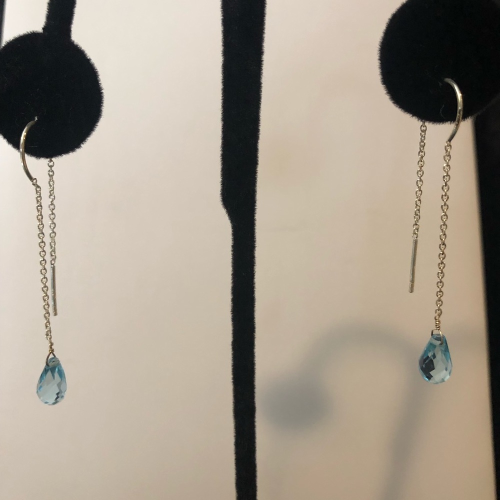 Sterling silver and blue topaz drop earrings